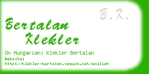 bertalan klekler business card